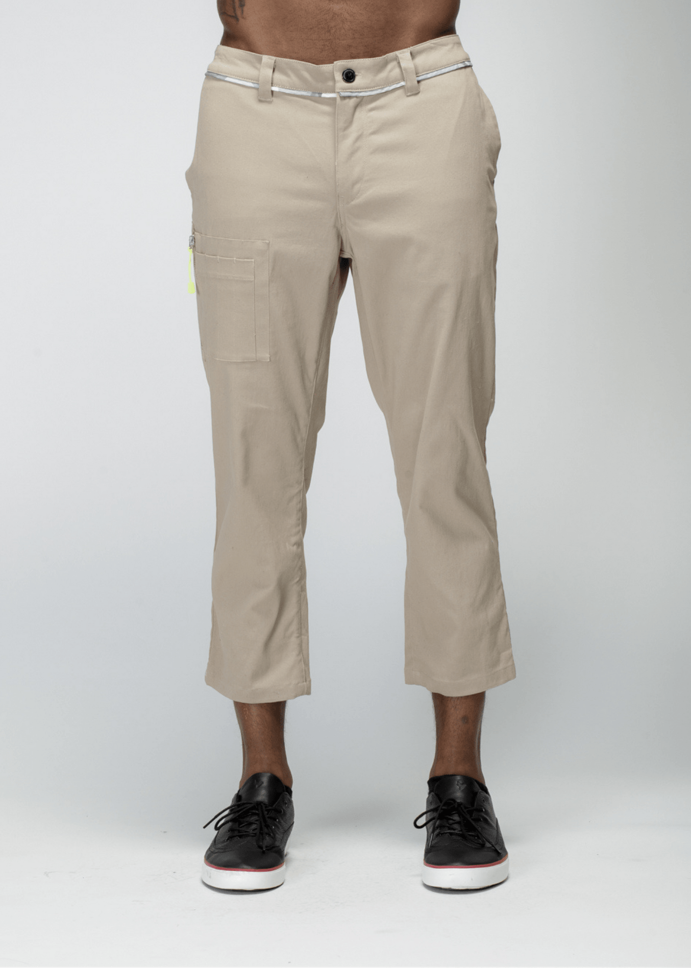 Konus Men's Cropped Side Zip Pants in Tan by Shop at Konus