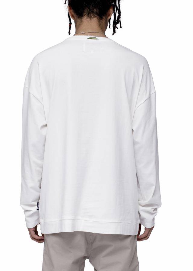 Konus Men's Long Sleeve Oversize Pocket Tee in White by Shop at Konus