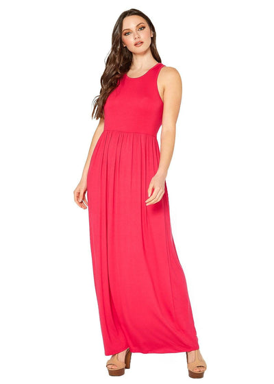 Womens Sleeveless Pleated Maxi Dress by Shop at Konus