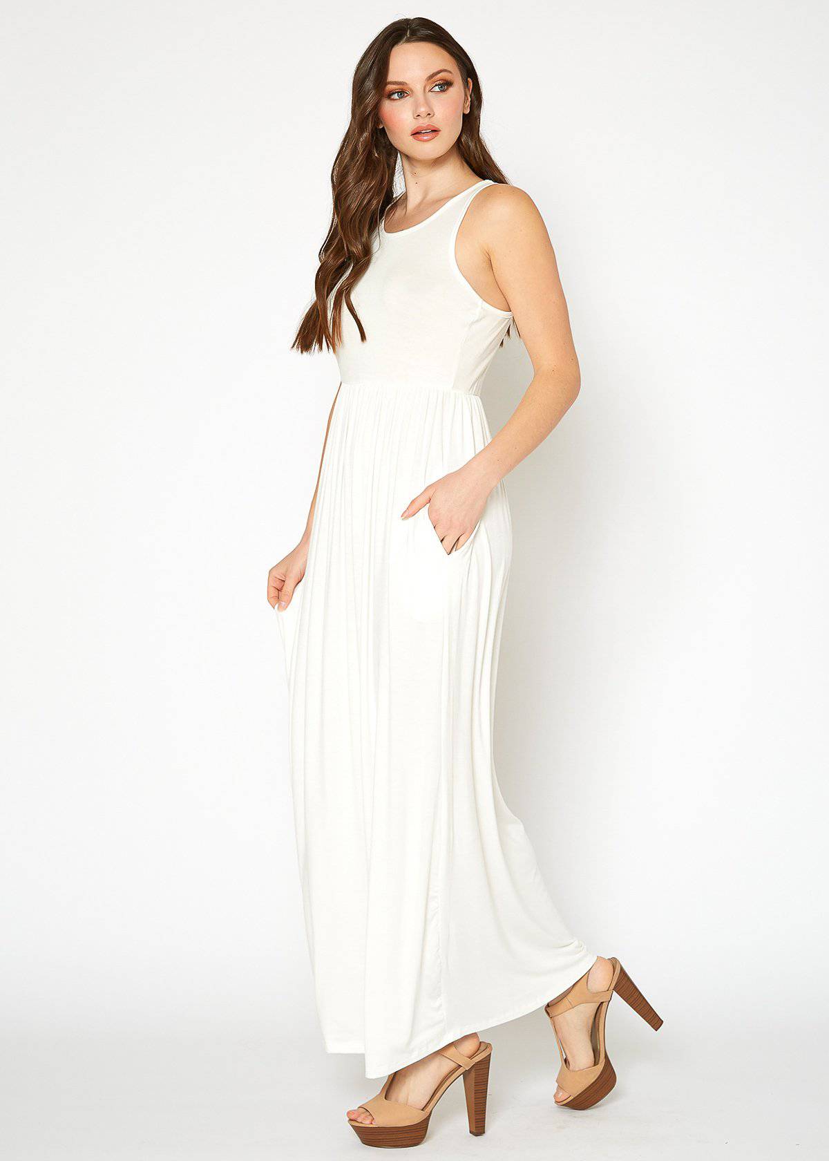 Womens Sleeveless Pleated Maxi Dress by Shop at Konus