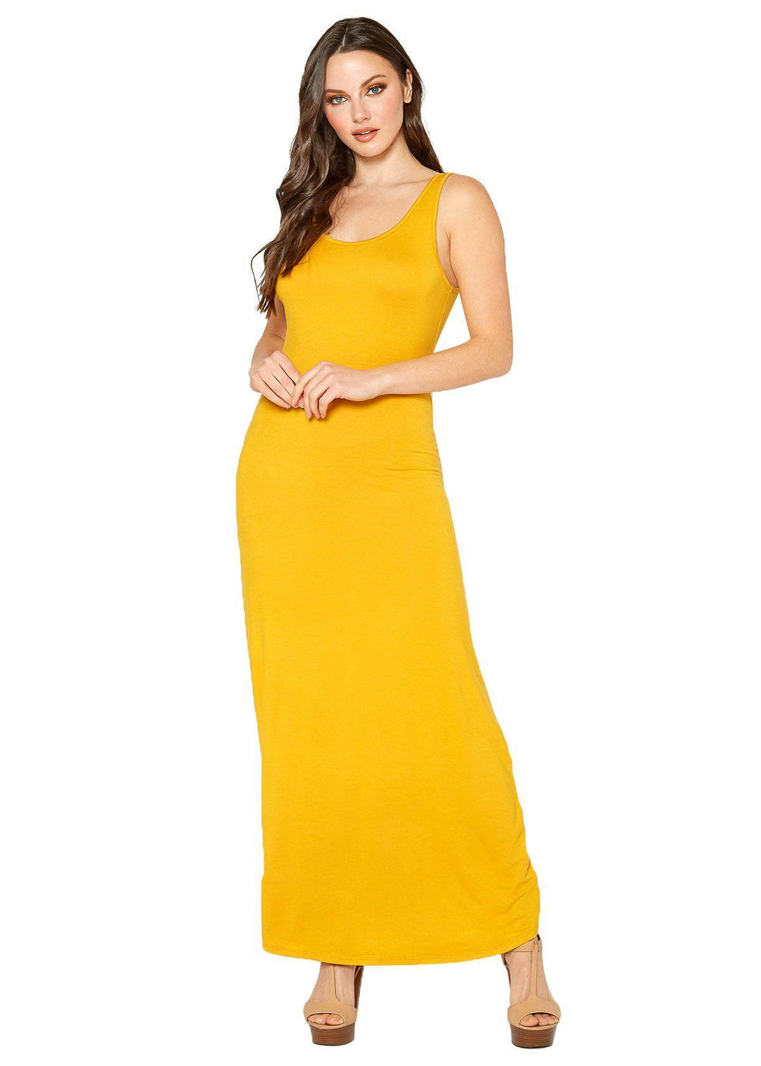 Women's Sleeveless Scoop Neck Maxi Dress by Shop at Konus