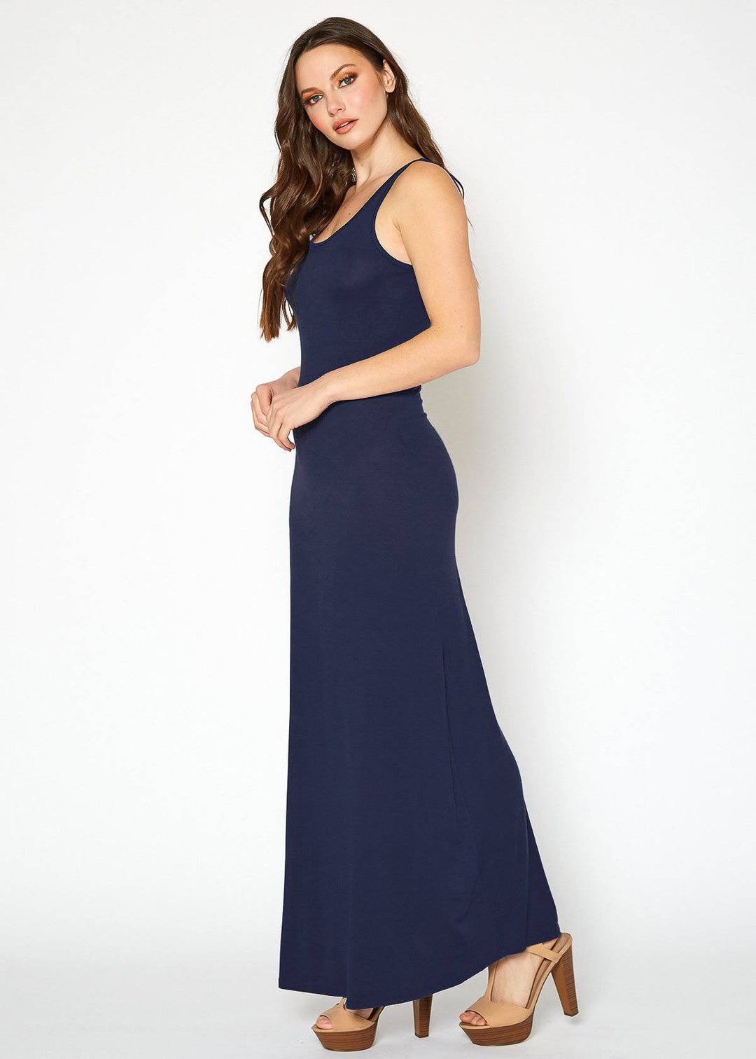 Women's Sleeveless Scoop Neck Maxi Dress by Shop at Konus