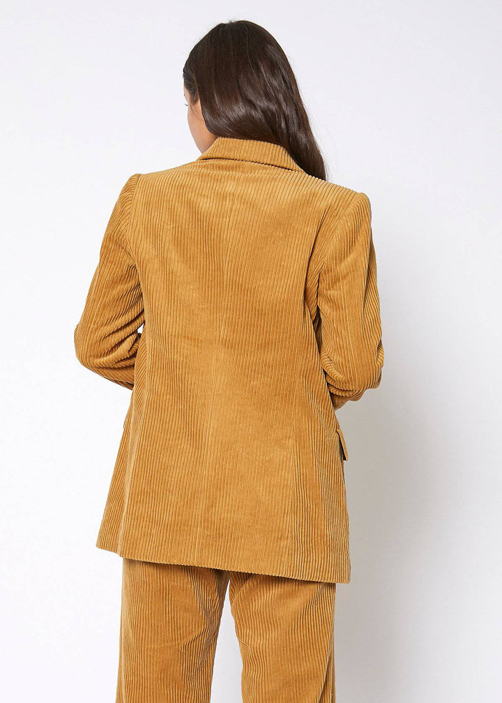 Women's Corduroy Double Breasted Blazer in Dijon by Shop at Konus