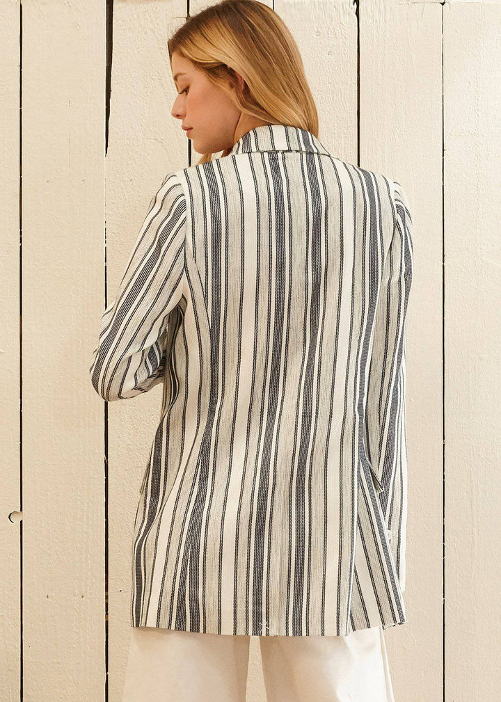 Stripe Blazer in Blue white by Shop at Konus