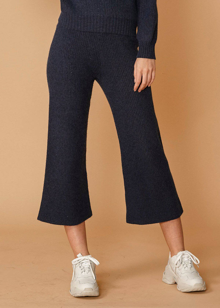 Ribbed Crop Pants in Midnight by Shop at Konus