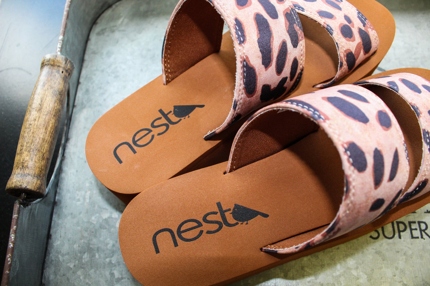 Women's Platform Sandal 2 Band Leopard by Nest Shoes