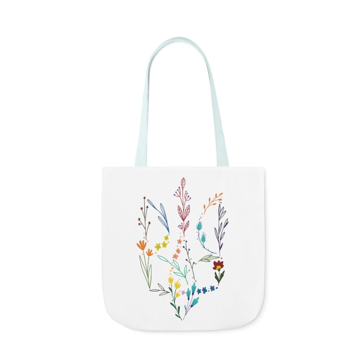 Floral Tryzub Canvas Tote Bag