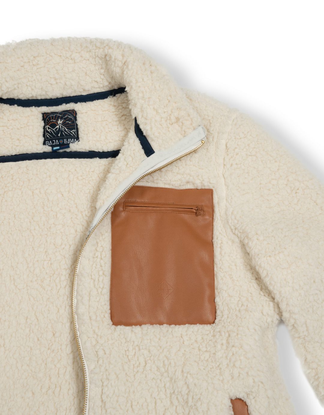 THE DEEP SHAG - CREAM & TAN SHERPA JACKET by Bajallama