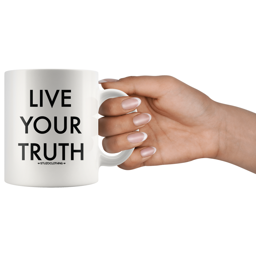 LIVE YOUR TRUTH MUG WHITE by STUZO CLOTHING