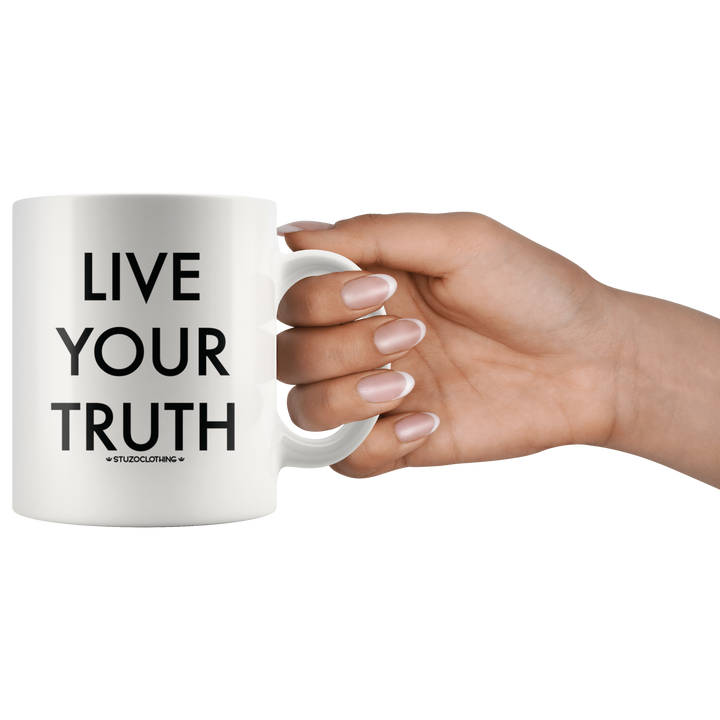 LIVE YOUR TRUTH MUG WHITE by STUZO CLOTHING