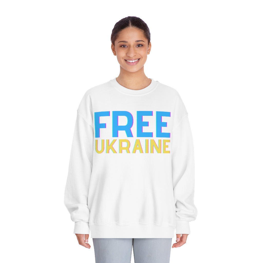 'Free Ukraine' Unisex DryBlend® Crewneck Sweatshirt