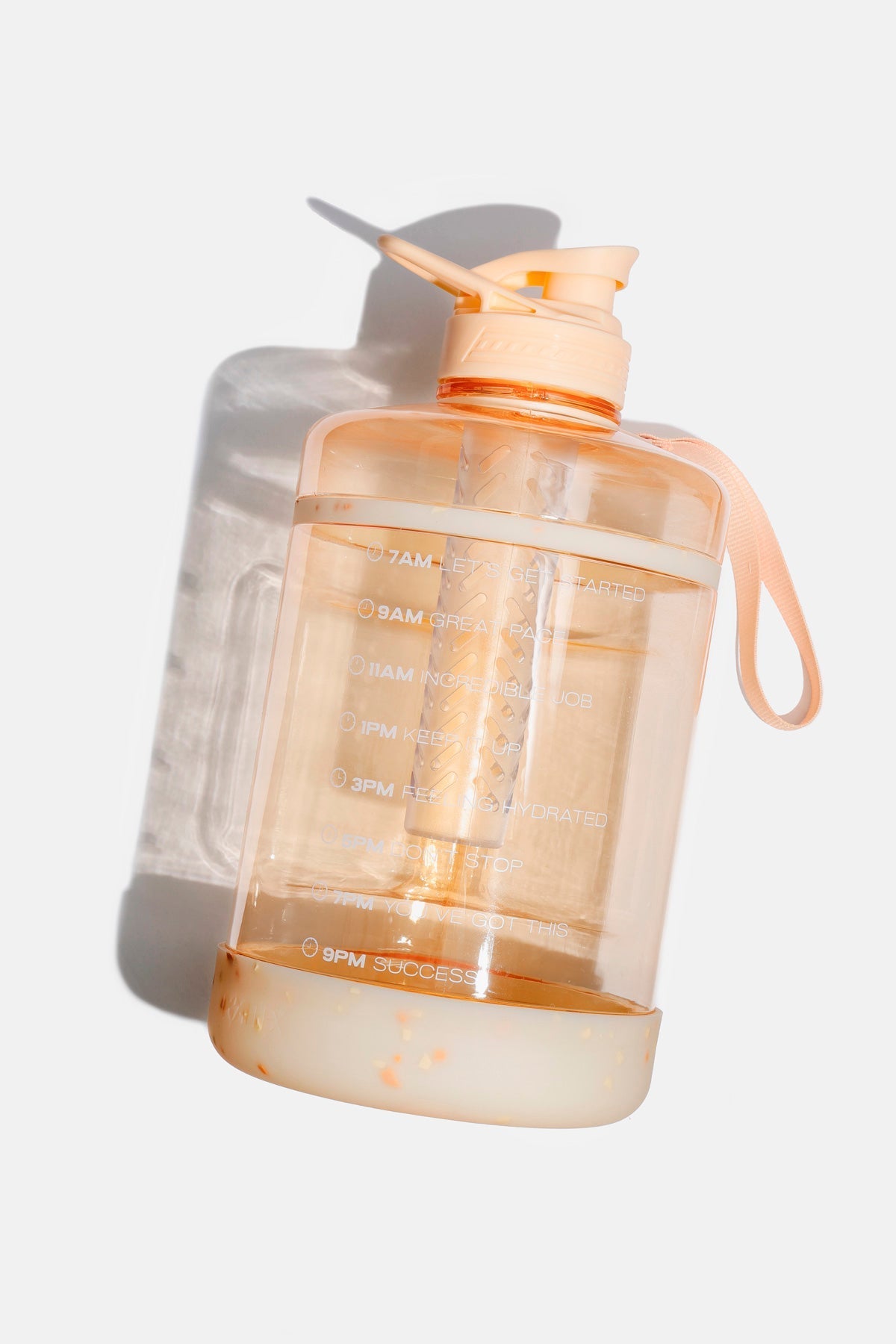 Ready Set Glow Gallon Timer Bottle with Fruit Infuser - Peach Terrazzo by POPFLEX®