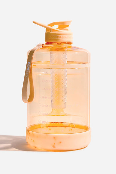 Ready Set Glow Gallon Timer Bottle with Fruit Infuser - Peach Terrazzo by POPFLEX®