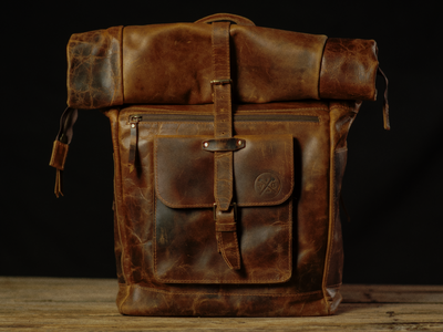 “The Roosevelt” Buffalo Leather Backpack by Vintage Gentlemen