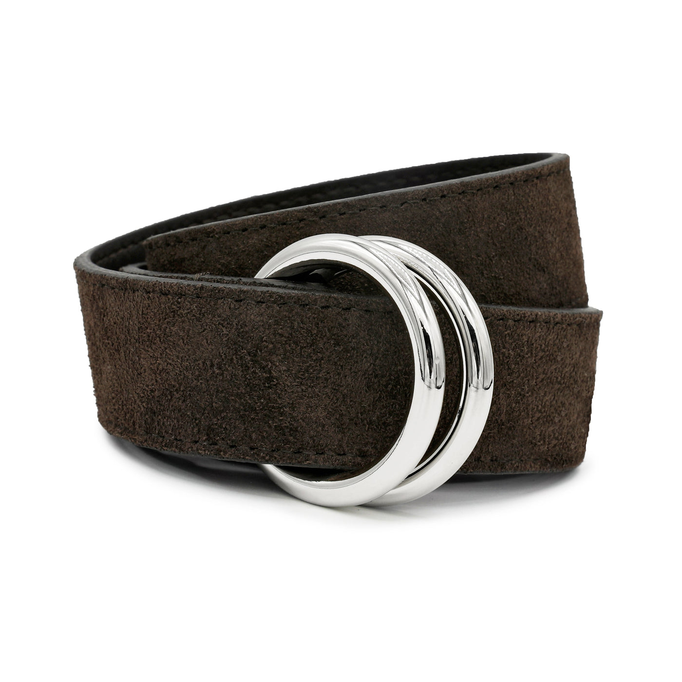Men's Brown Suede O-Ring Belt by Del Toro Shoes