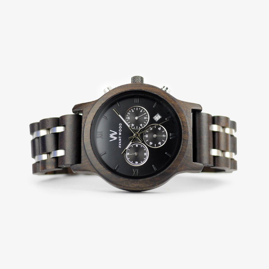 CHRONO S - IVORY BLACK (44MM) by AVANTWOOD