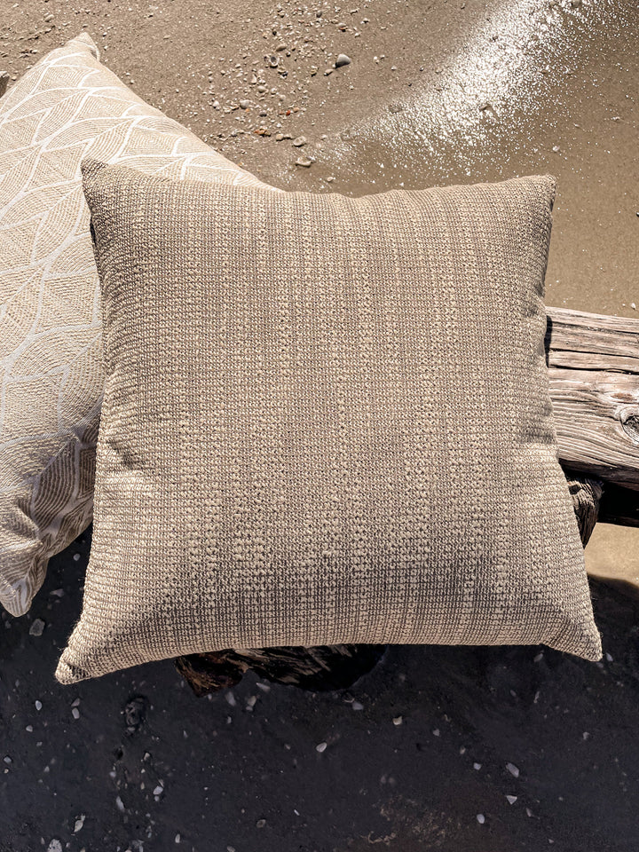 Natural Waves Mocha Outdoor Pillow by Anaya