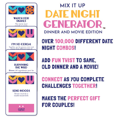 Mix It Up Date Night Generator: Movie and a Dinner Edition by Crated with Love