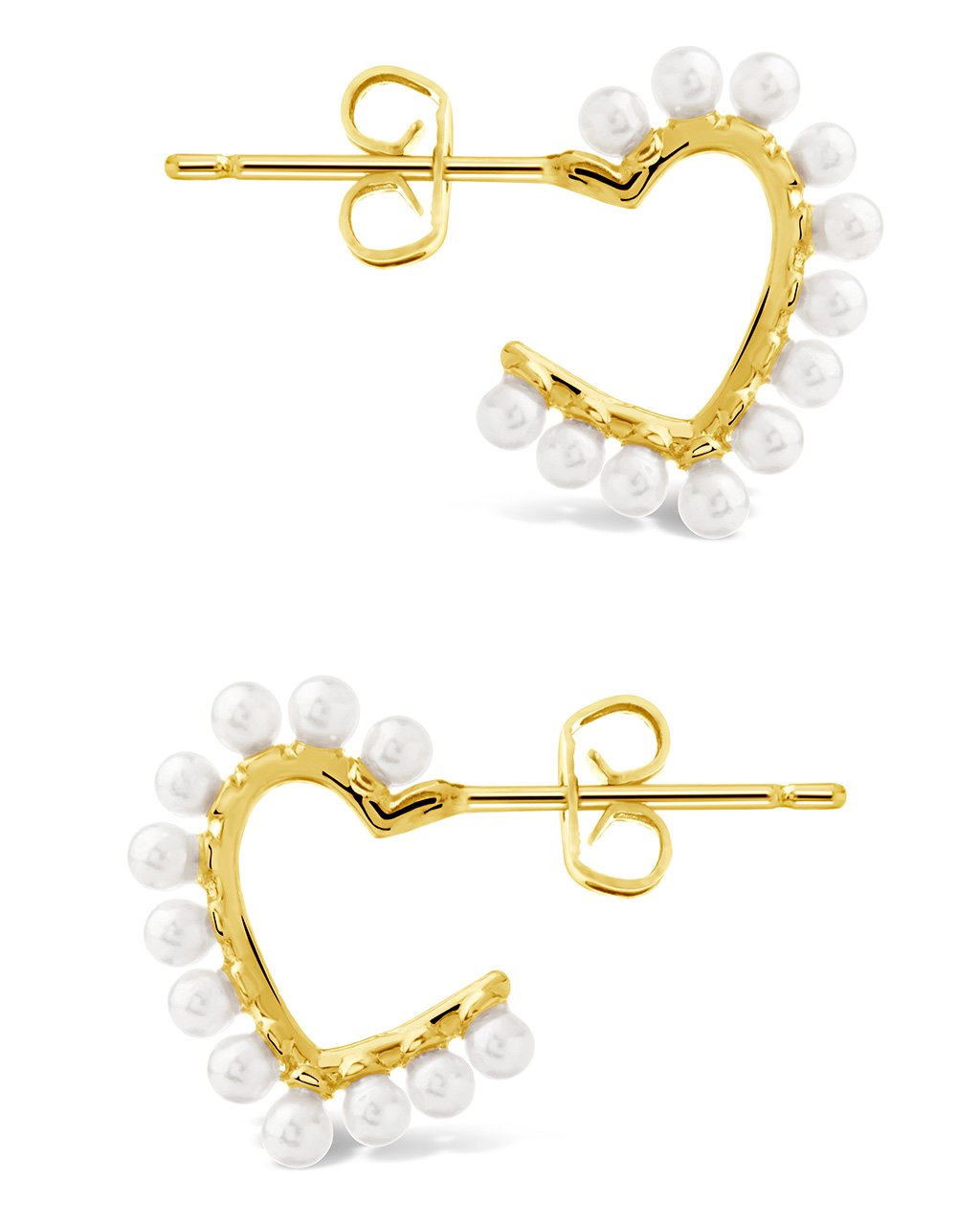 Pearl Heart Hoops by Sterling Forever