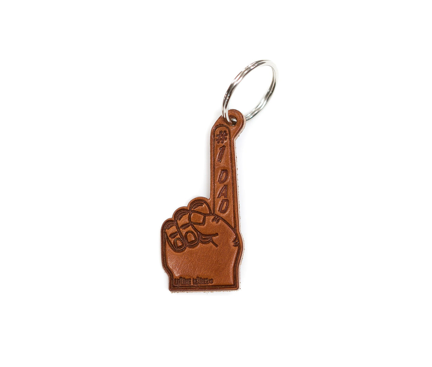 #1 Dad Leather Keychain by Lifetime Leather Co