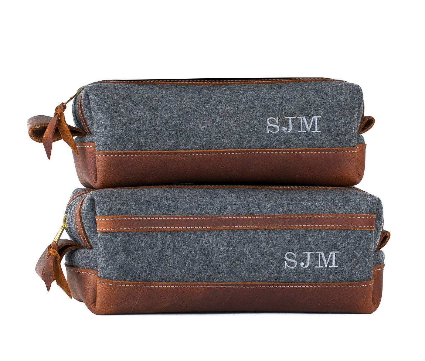 Felt & Leather Toiletry Bag by Lifetime Leather Co