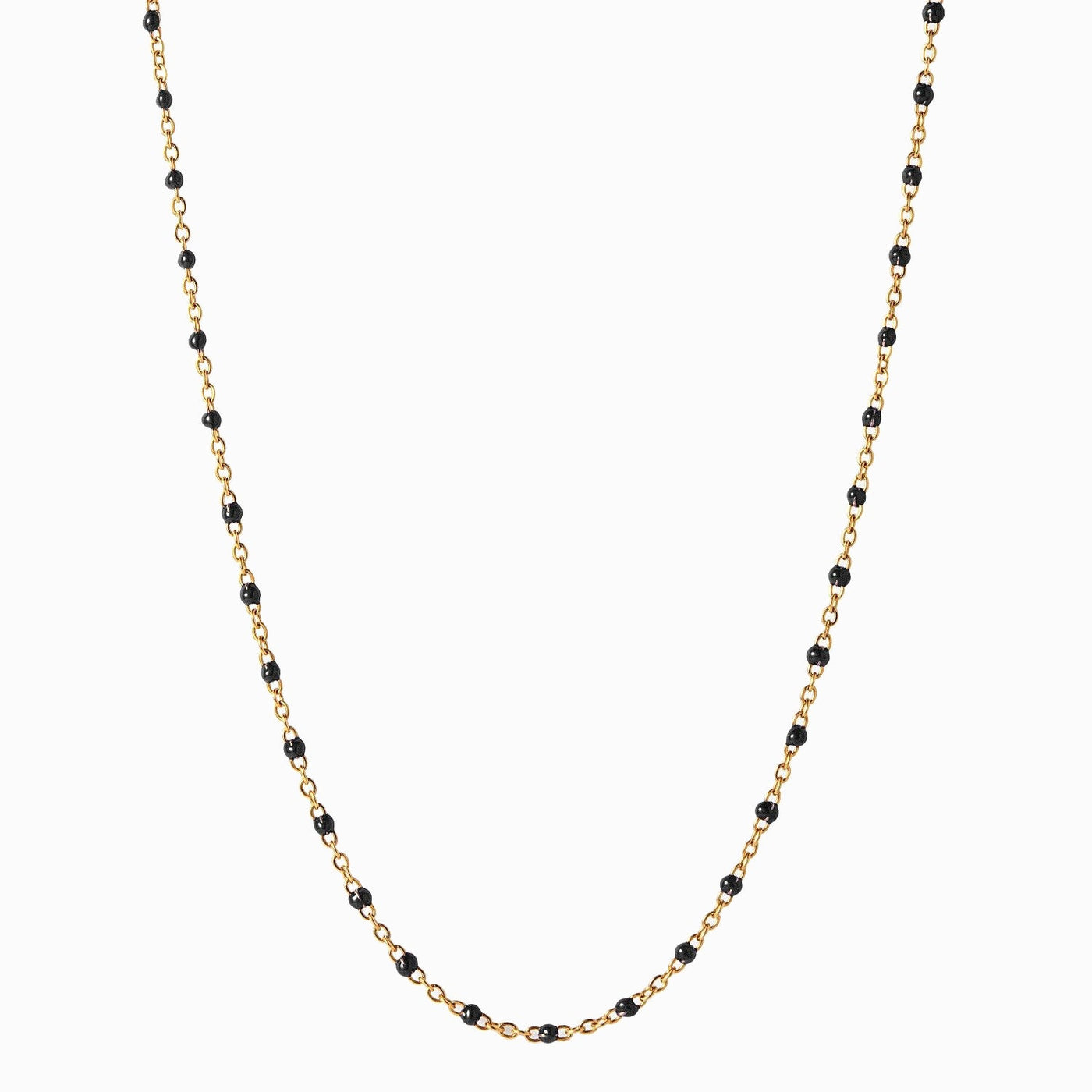 Black Beaded Enamel Necklace by Awe Inspired