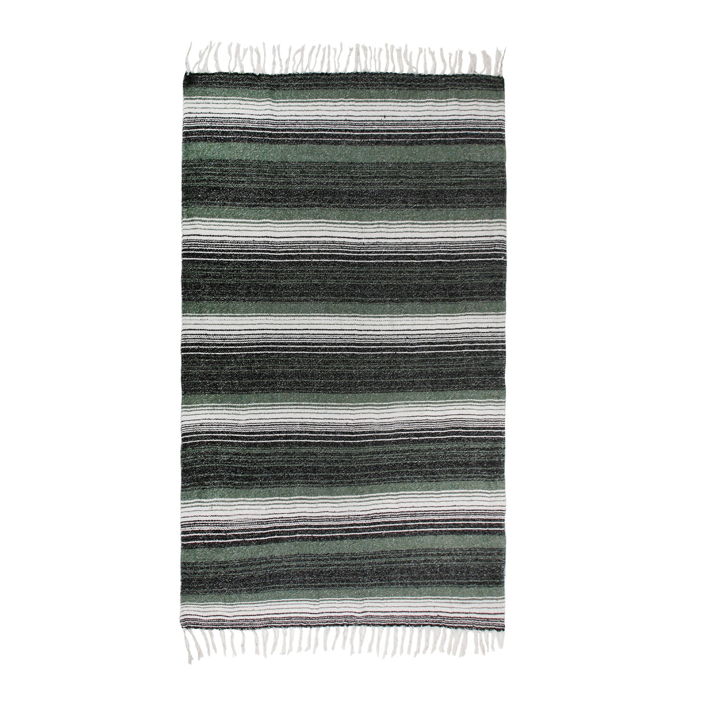 Traditional Mexican Blanket Stripe Pure Cotton Beach Throw (50"x70") by La'Hammam