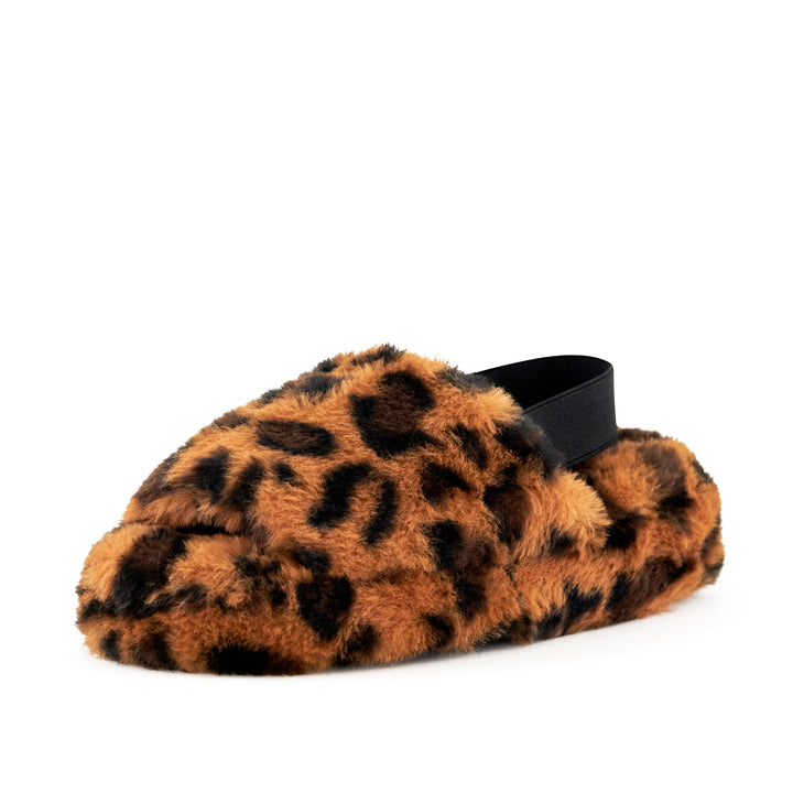 Women's Lisbon Faux Fur Slipper Leopard by Nest Shoes