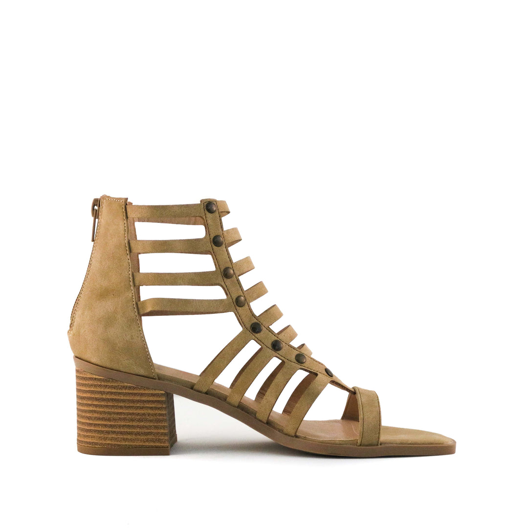 Women's Mina Strappy Block Heel Sandals Natural by Nest Shoes