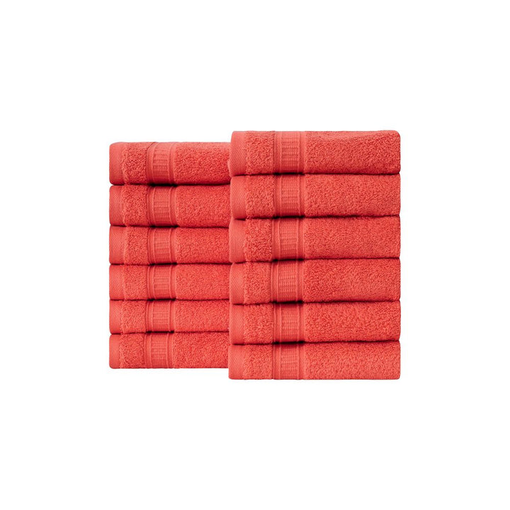 Turkish Cotton Bath Washcloth Set of 12 by La'Hammam