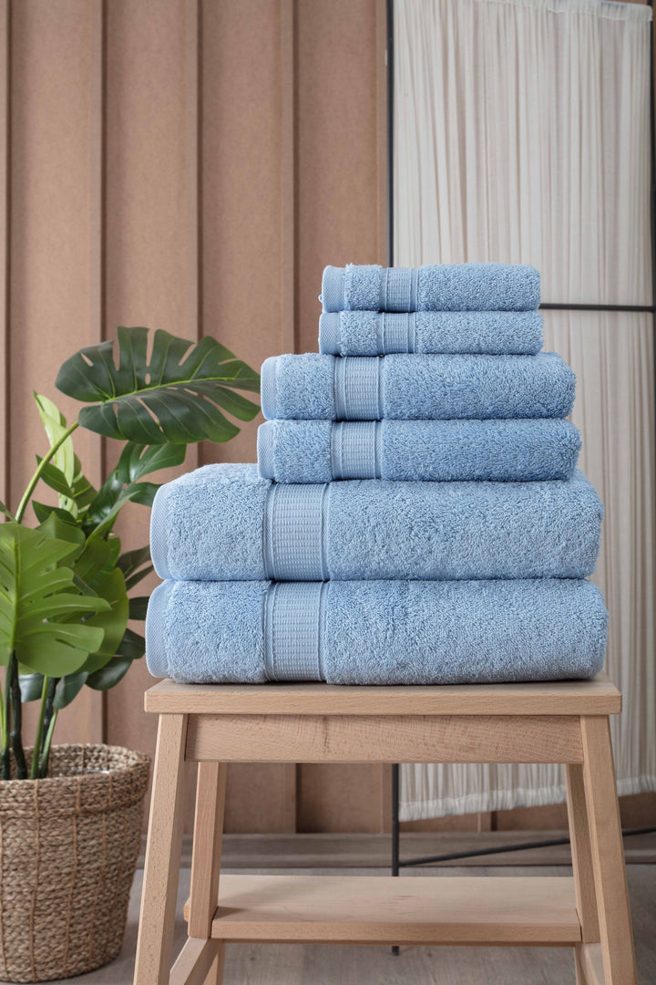 Turkish Cotton Full Bath Towel Set of 6 by La'Hammam