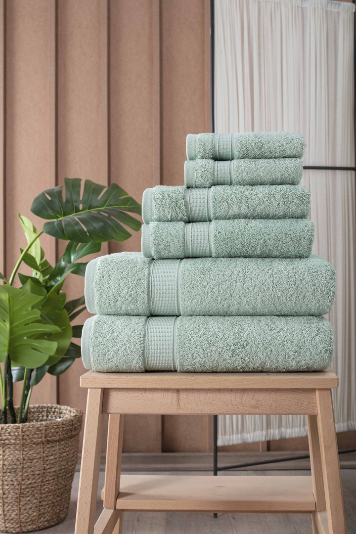 Turkish Cotton Full Bath Towel Set of 6 by La'Hammam