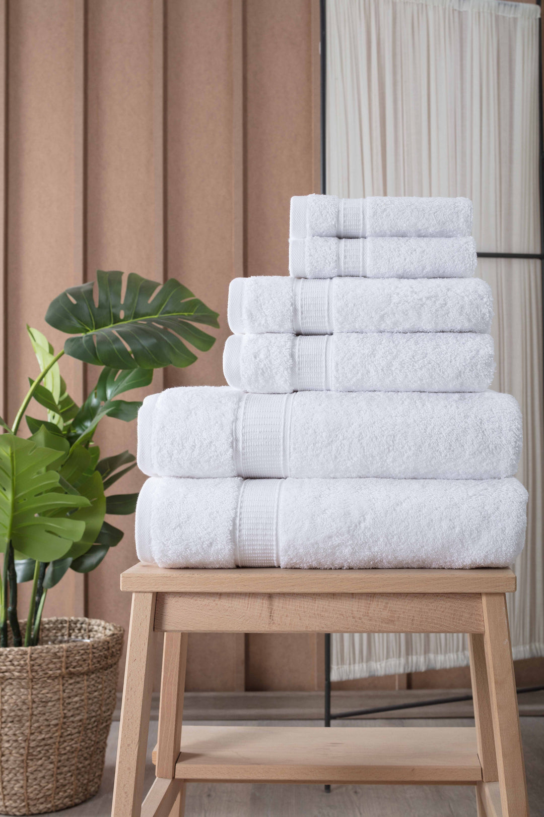 Turkish Cotton Full Bath Towel Set of 6 by La'Hammam