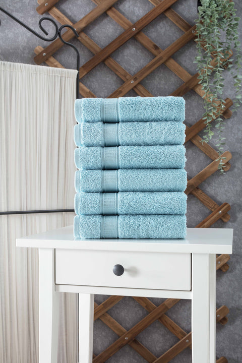 Turkish Cotton Bath Hand Towel Set of 6 by La'Hammam