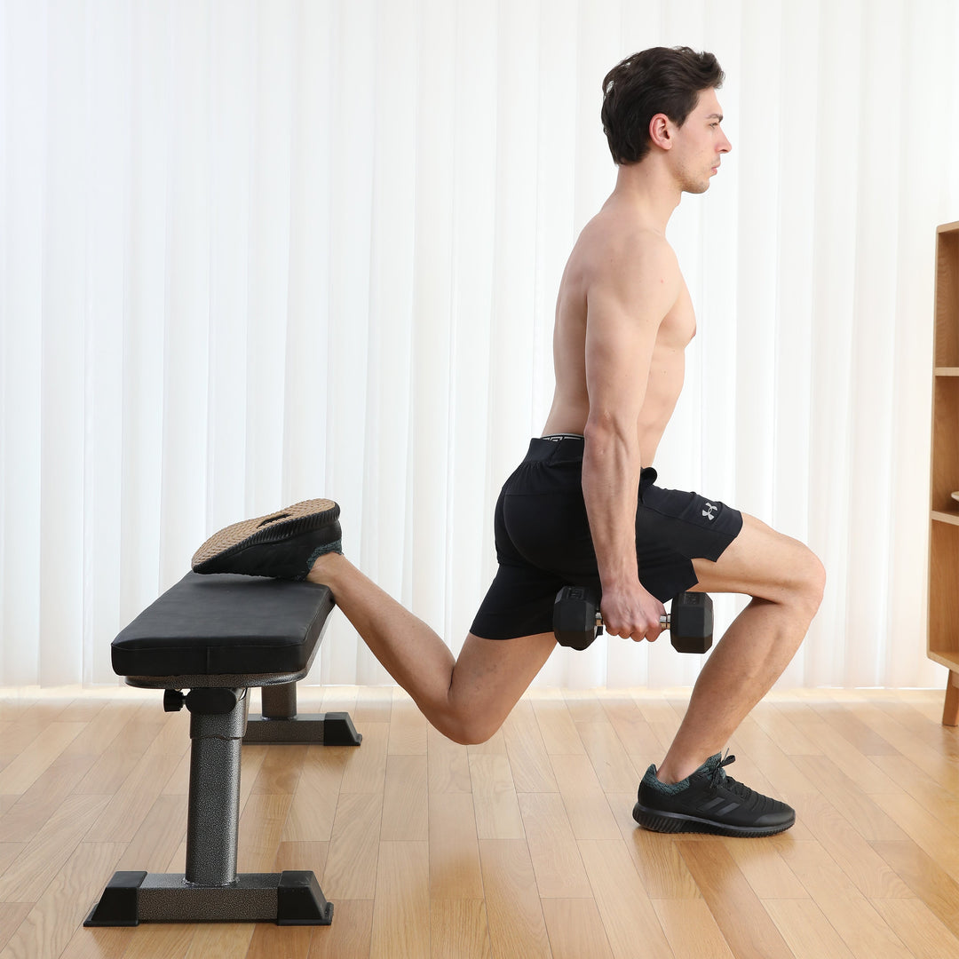 Foldable Flat Bench for Weight Training and Ab Exercises by Finer Form