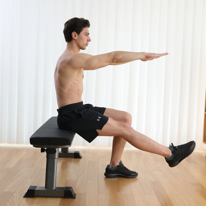 Foldable Flat Bench for Weight Training and Ab Exercises by Finer Form