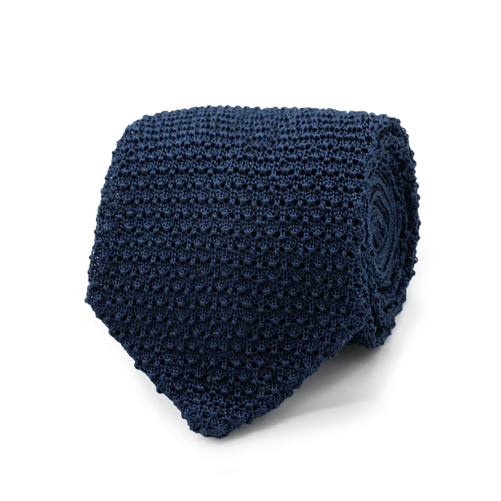 Cobalt Knitted Silk Tie by Del Toro Shoes