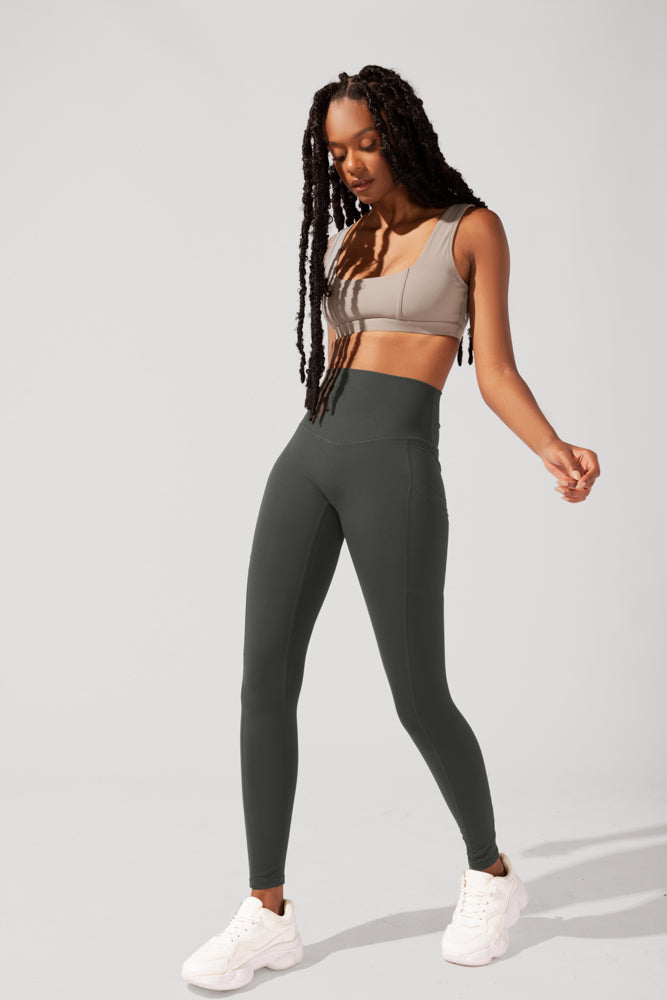 Anti-Cameltoe Supersculpt Legging with Pockets - Forestwood by POPFLEX®