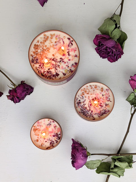 Love Notes Rose + Pink Salt Candle by Ash & Rose