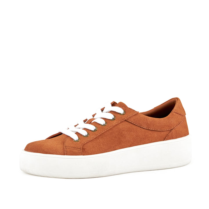 Women's Venice Micro Suede Lace Up Sneaker Camel by Nest Shoes