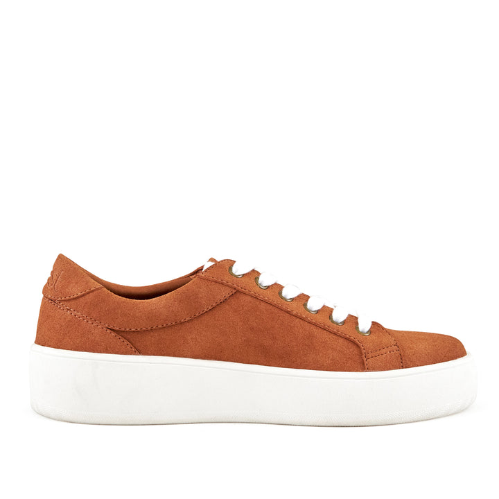 Women's Venice Micro Suede Lace Up Sneaker Camel by Nest Shoes