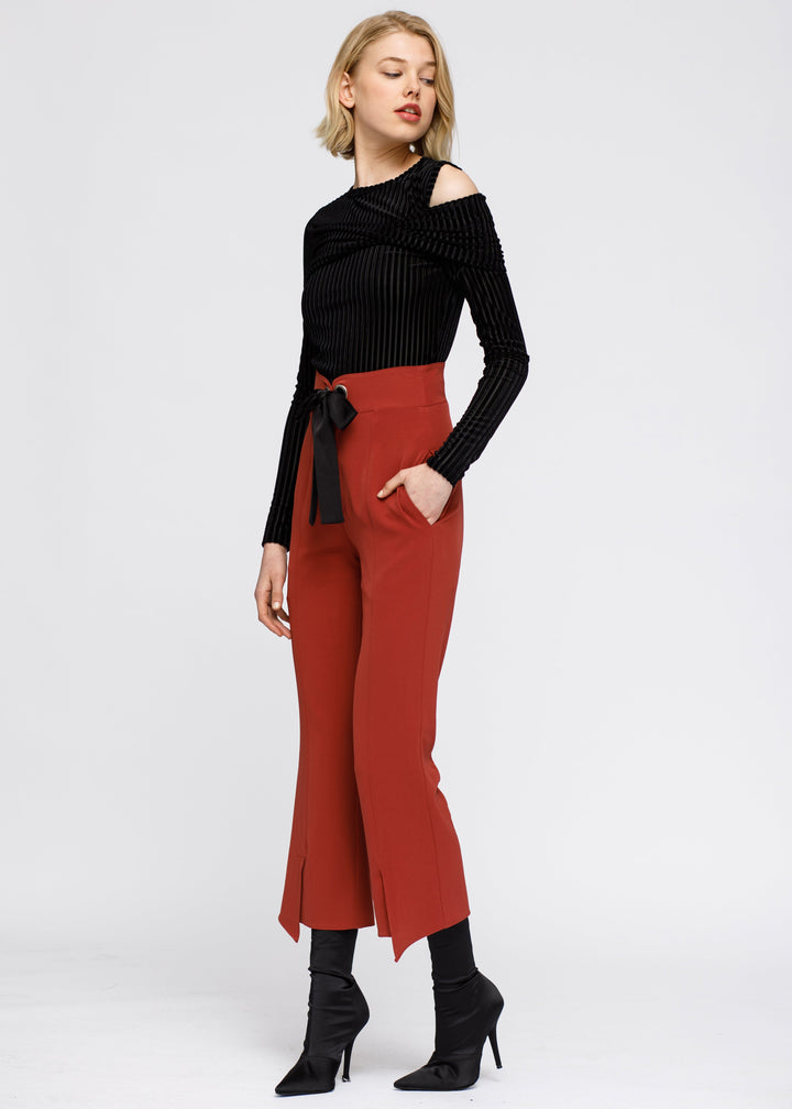 Women's High Waist Front Slit Trouser by Shop at Konus