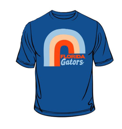 Florida Gators Rainbow & Retro Type Royal T-shirt by Southern Sportz Store