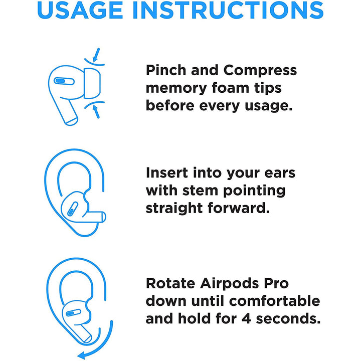 Airfome Memory Foam Replacement Premium Ear Tips for Apple AirPods Pro Wireless Earbuds by Mifo USA - The World's Most Advanced Wireless Earbuds for Active Movers - O5, O7