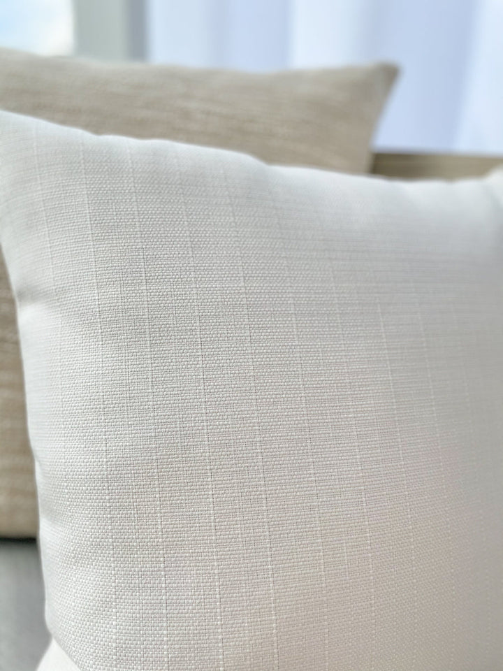 Summer Classic White Outdoor Pillow by Anaya