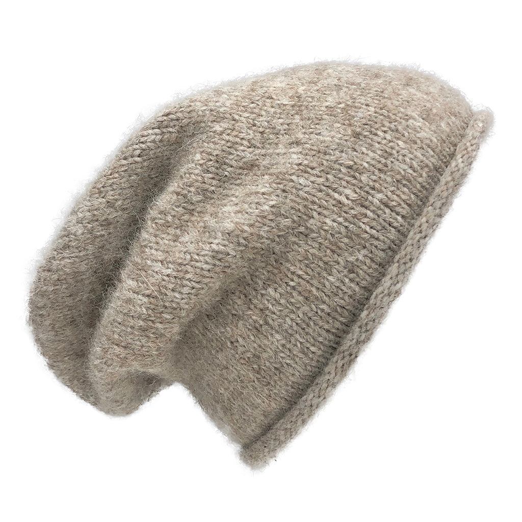 Beige Essential Knit Alpaca Beanie by SLATE + SALT