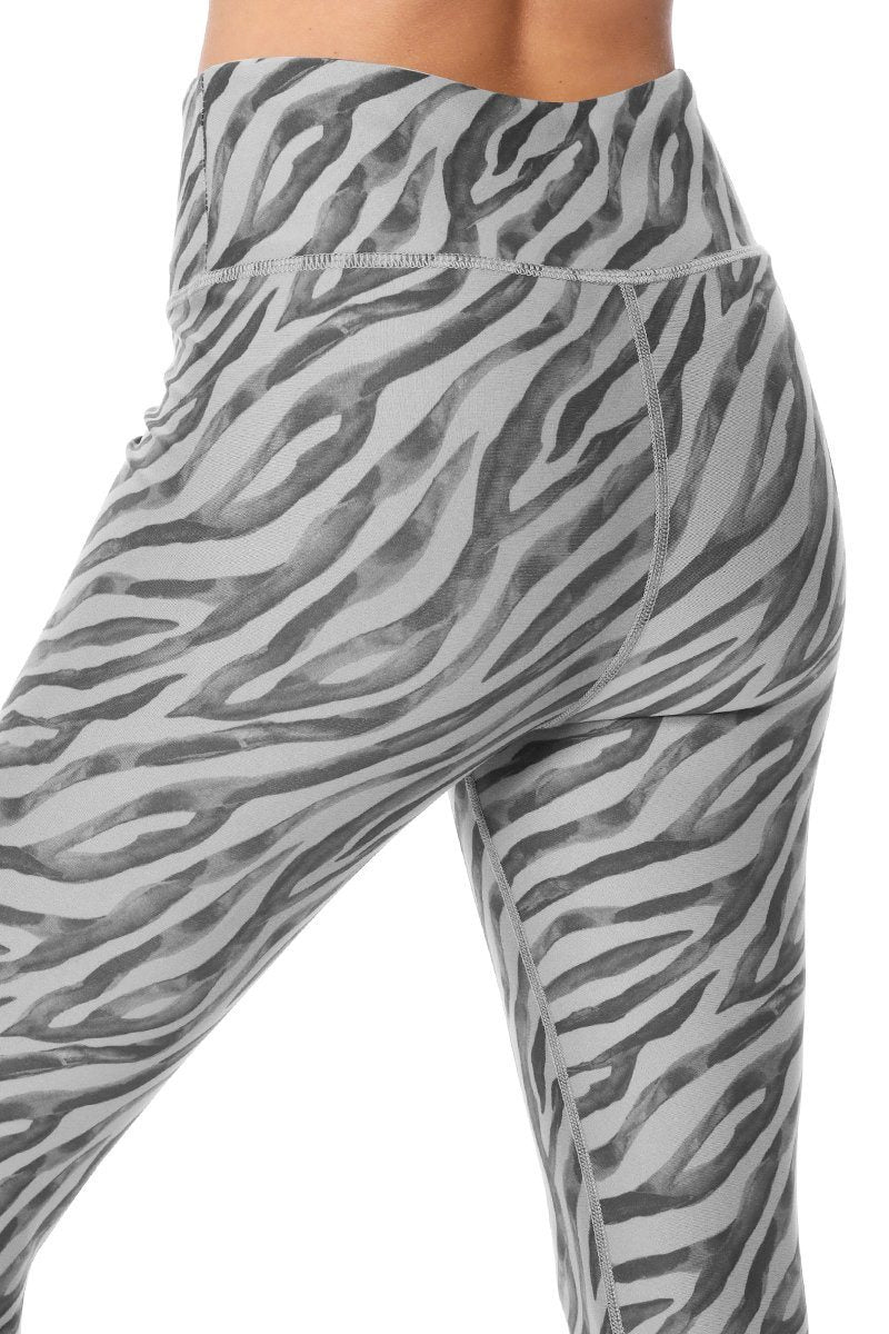Brianna - Grey Zebra Flair Full-Length (High-Waist) by EVCR