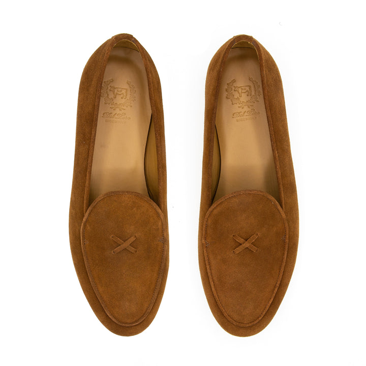 Men's Cognac Suede Milano Loafer by Del Toro Shoes