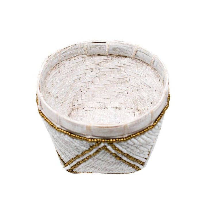 BAMBOO BEADED TRINKET BASKET by POPPY + SAGE