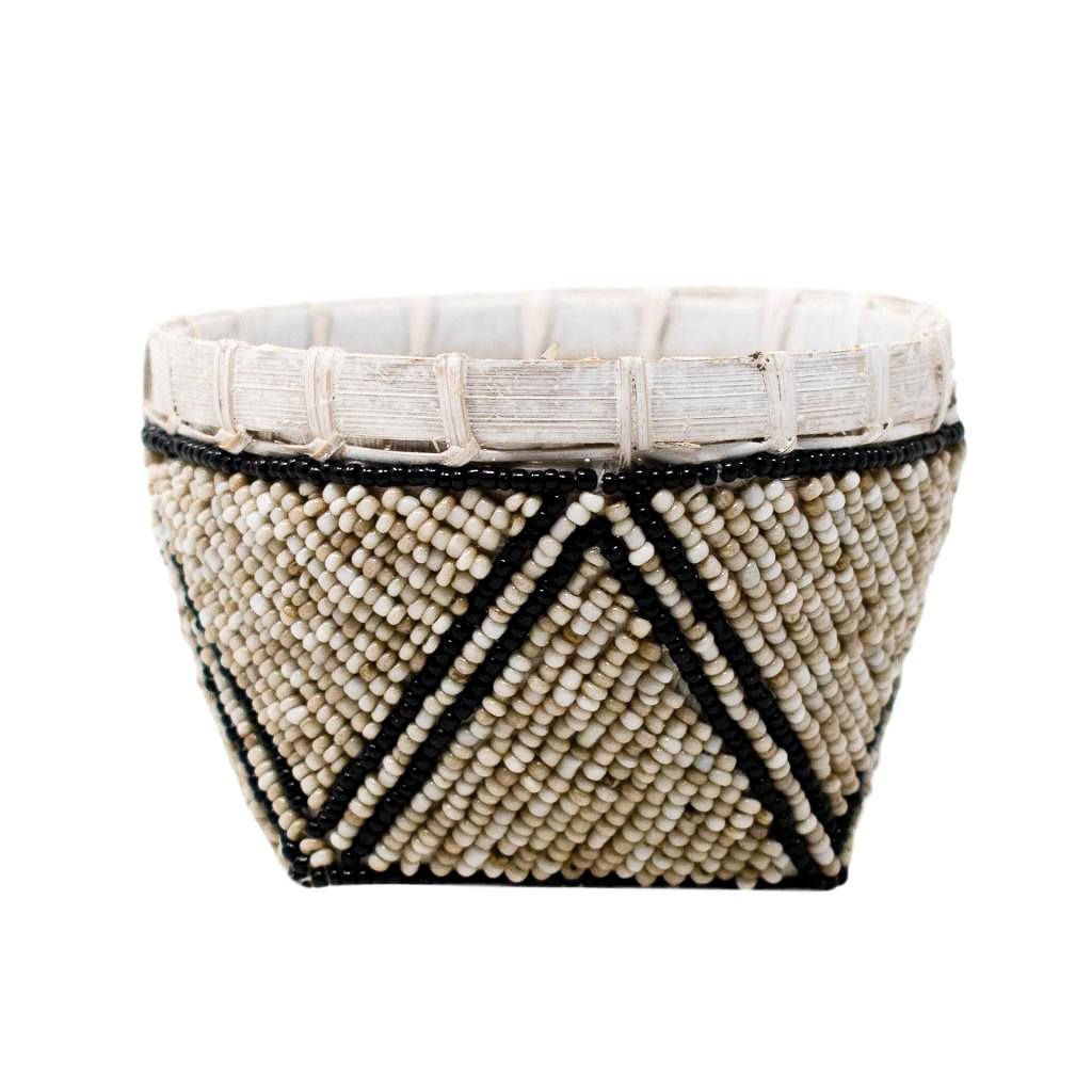 BAMBOO BEADED TRINKET BASKET by POPPY + SAGE